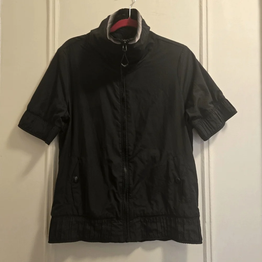 Adidas Climalite Full Zip Short Sleeve Black Runners Jacket - Sz Lg
